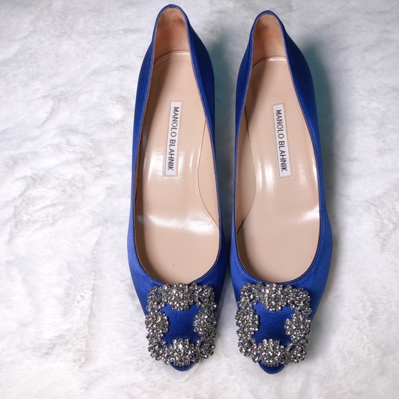❤️SOLD❤️Manolo Blahnik hangisi pumps royal blue 36 - Picture 2 of 10